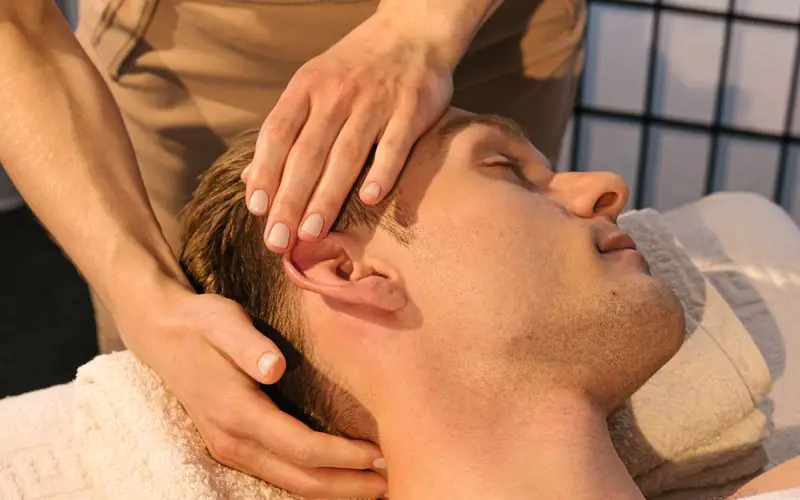 Man having a relaxing head massage